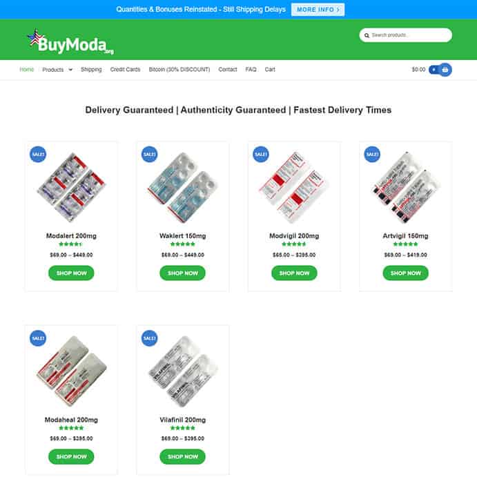 Screencap of BuyModa Org Homepage
