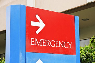 Emergency sign at a hospital